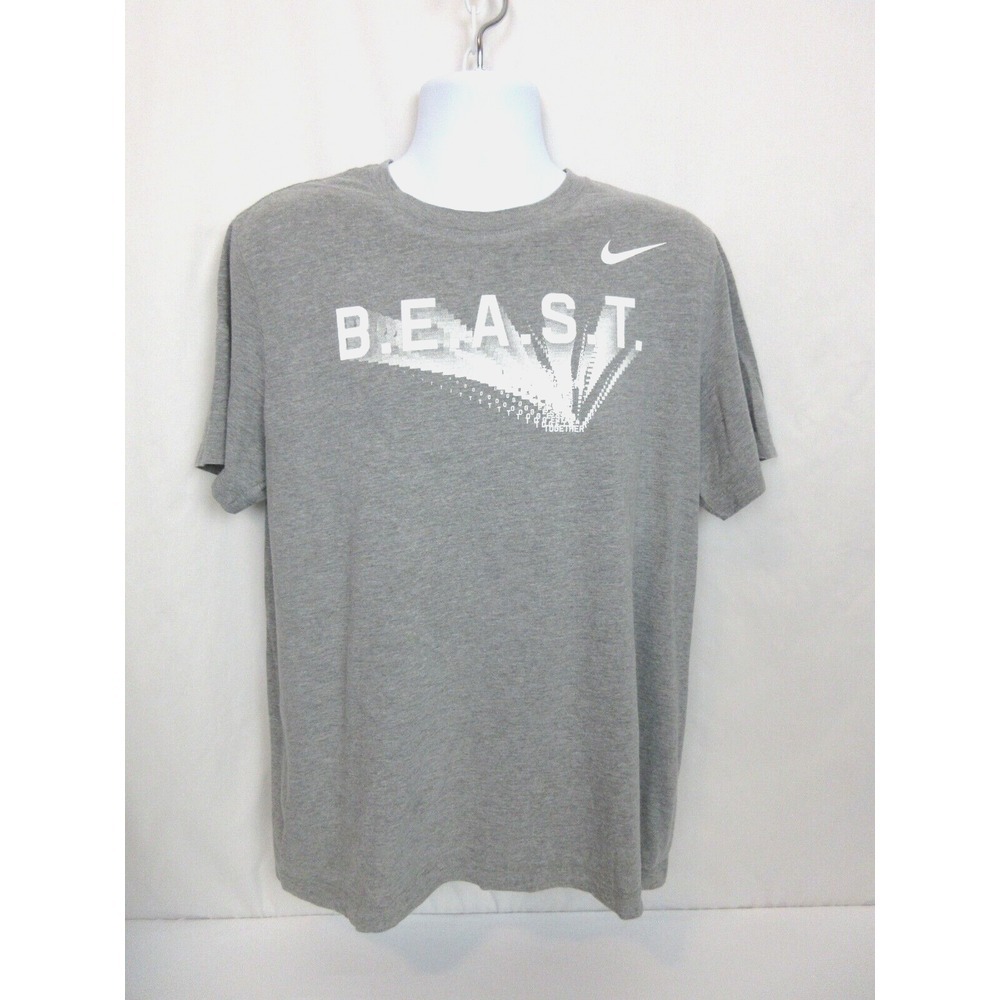 Men's Size Large Gray THE NIKE TEE "B.E.A.S.T." T Shirt